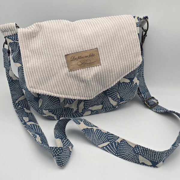 Sac bandoulière en coton Ginkgo & Velours